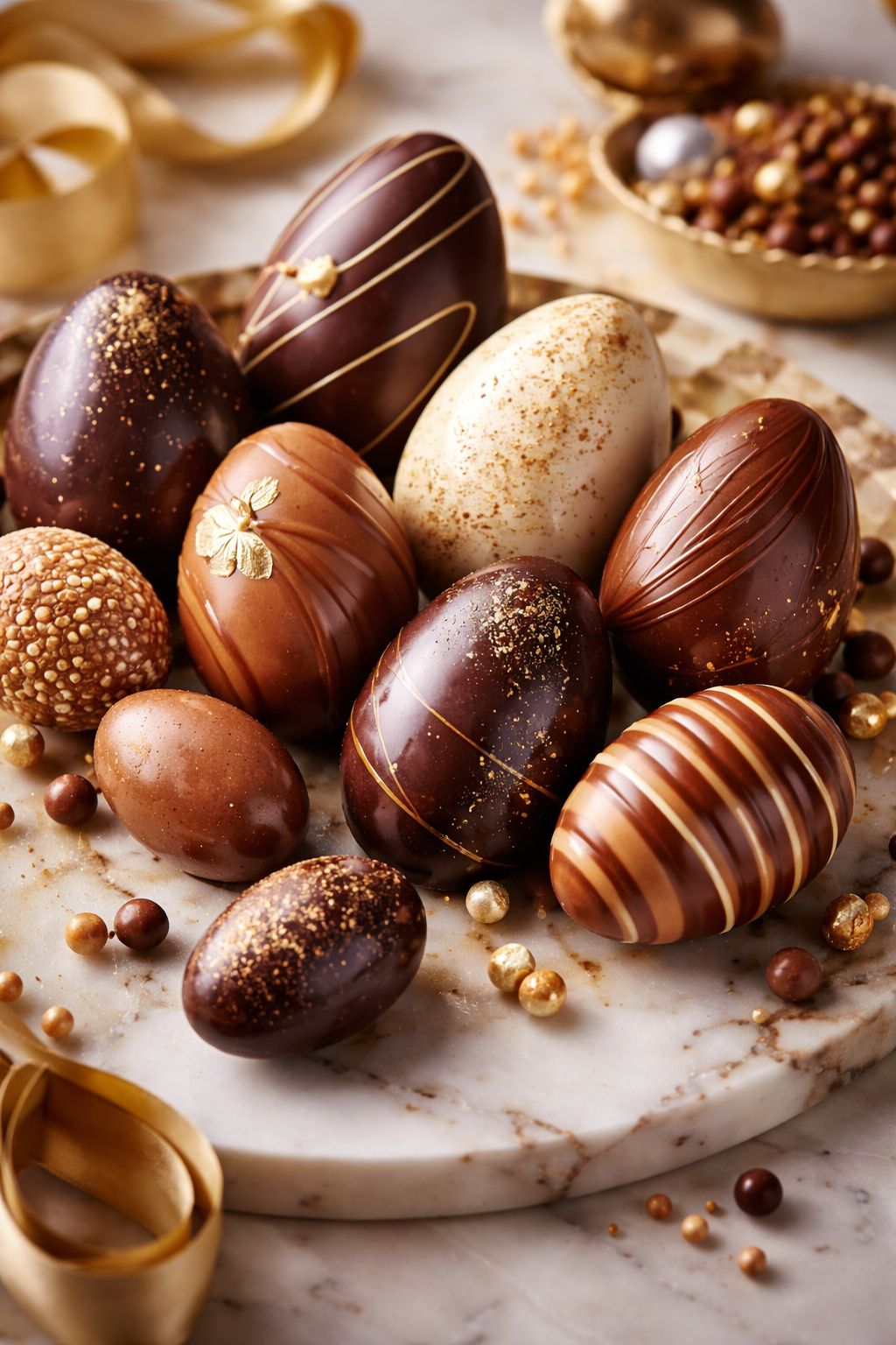 Huevos de chocolate elegantes