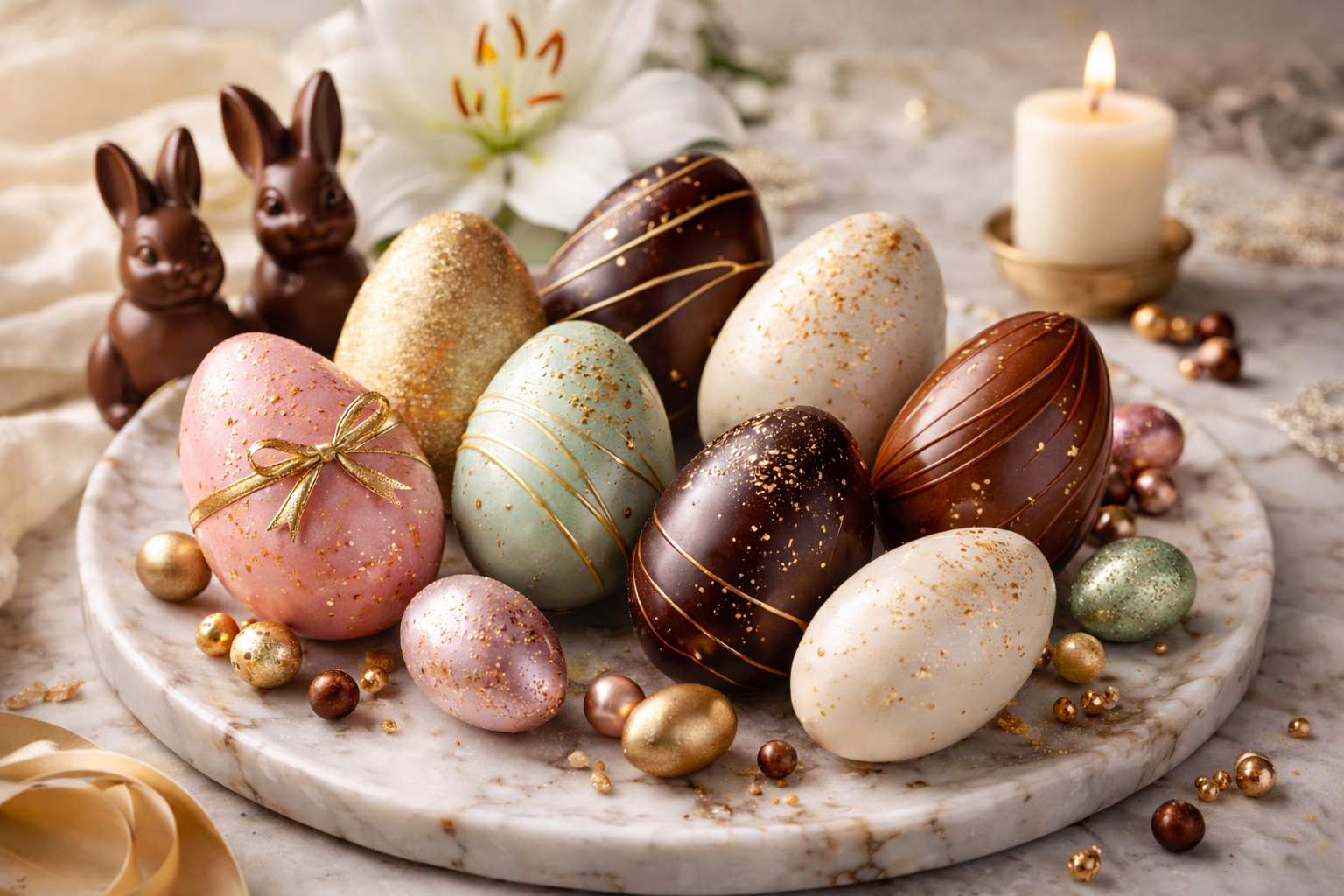 Chefs con huevos de chocolate